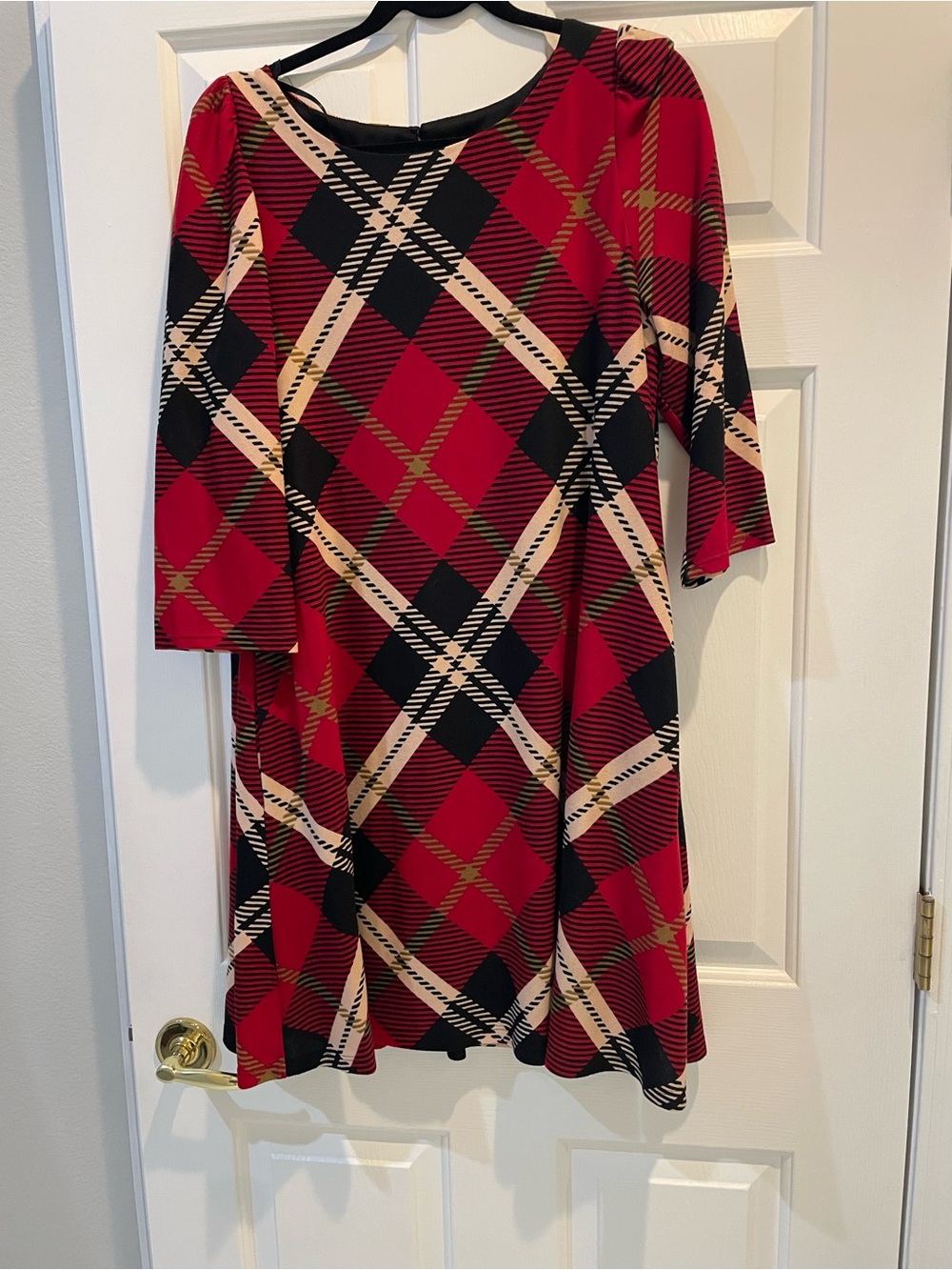 JH Collectibles Red and Black Plaid Midi Dress